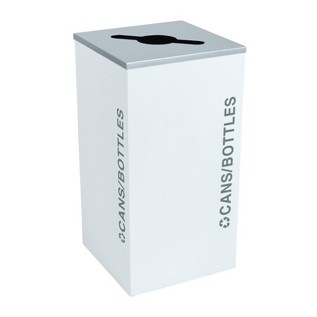 Ex-Cell Kaiser 24-Gal. Square Cans/Bottles Receptacle - Steel, White Gloss RC-KDSQ-C BT-WHT